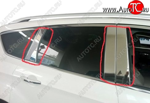 4 749 р. Центральные накладки на стойки дверей СТ Mitsubishi ASX дорестайлинг (2010-2012) (Неокрашенные)  с доставкой в г. Керчь