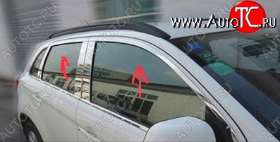 6 899 р. Верхние накладки на окна дверей СТ Mitsubishi ASX дорестайлинг (2010-2012) (Неокрашенные)  с доставкой в г. Керчь
