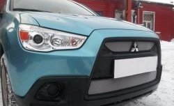 4 049 р. Сетка на бампер Allest (матовый хром) Mitsubishi ASX дорестайлинг (2010-2012)  с доставкой в г. Керчь. Увеличить фотографию 2