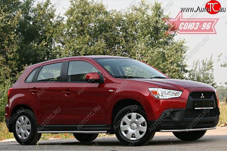 8 144 р. Защита переднего бампера одинарная Souz-96 (d42) Mitsubishi ASX дорестайлинг (2010-2012)  с доставкой в г. Керчь