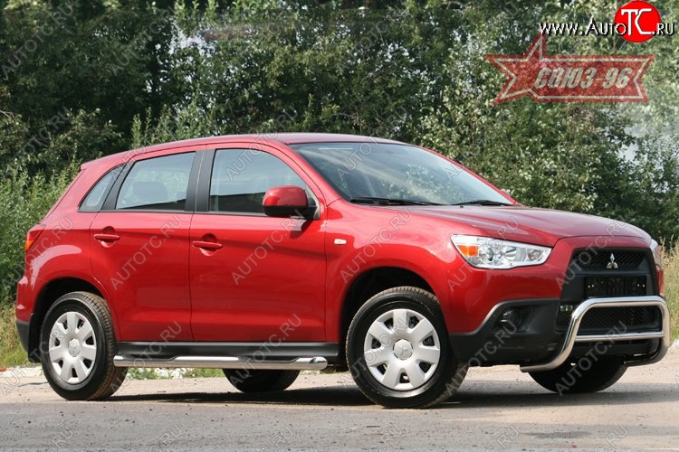 8 999 р. Защита переднего бампера Souz-96 (d60) Mitsubishi ASX дорестайлинг (2010-2012)  с доставкой в г. Керчь