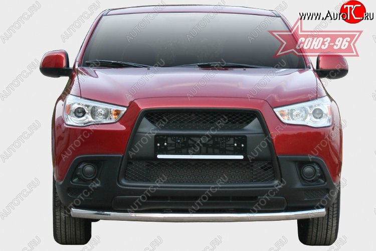 8 369 р. Защита переднего бампера одинарная Souz-96 (d60) Mitsubishi ASX дорестайлинг (2010-2012)  с доставкой в г. Керчь