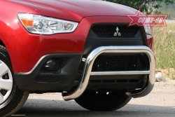 10 934 р. Защита переднего бампера Souz-96 (d76) Mitsubishi ASX дорестайлинг (2010-2012)  с доставкой в г. Керчь. Увеличить фотографию 2