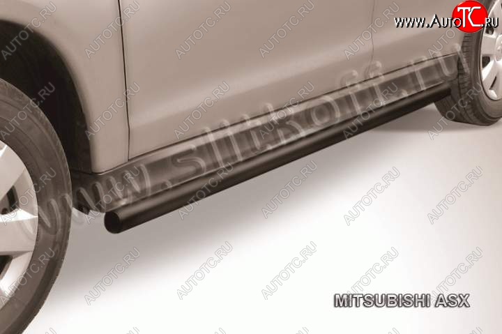 11 699 р. Защита порогов Slitkoff  Mitsubishi ASX (2010-2012) дорестайлинг (Цвет: серебристый)  с доставкой в г. Керчь