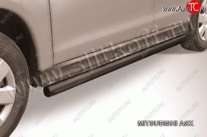 12 849 р. Защита порогов Slitkoff  Mitsubishi ASX (2010-2012) дорестайлинг (Цвет: серебристый)  с доставкой в г. Керчь