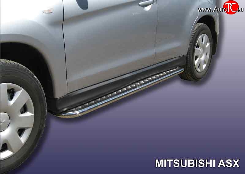 16 999 р. Широкая защита порогов Slitkoff  Mitsubishi ASX (2010-2012) дорестайлинг  с доставкой в г. Керчь