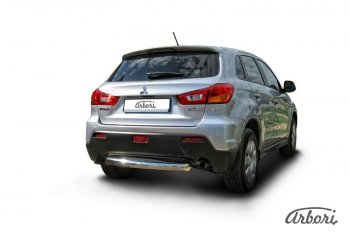 10 772 р. Защита заднего бампера Arbori (короткая, нержавейка, 1 труба d57 mm). Mitsubishi ASX дорестайлинг (2010-2012)  с доставкой в г. Керчь. Увеличить фотографию 2