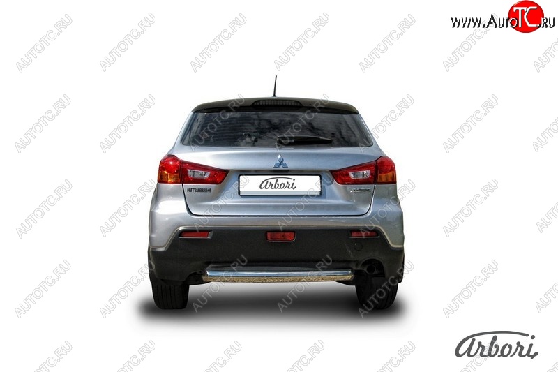 10 772 р. Защита заднего бампера Arbori (короткая, нержавейка, 1 труба d57 mm). Mitsubishi ASX дорестайлинг (2010-2012)  с доставкой в г. Керчь