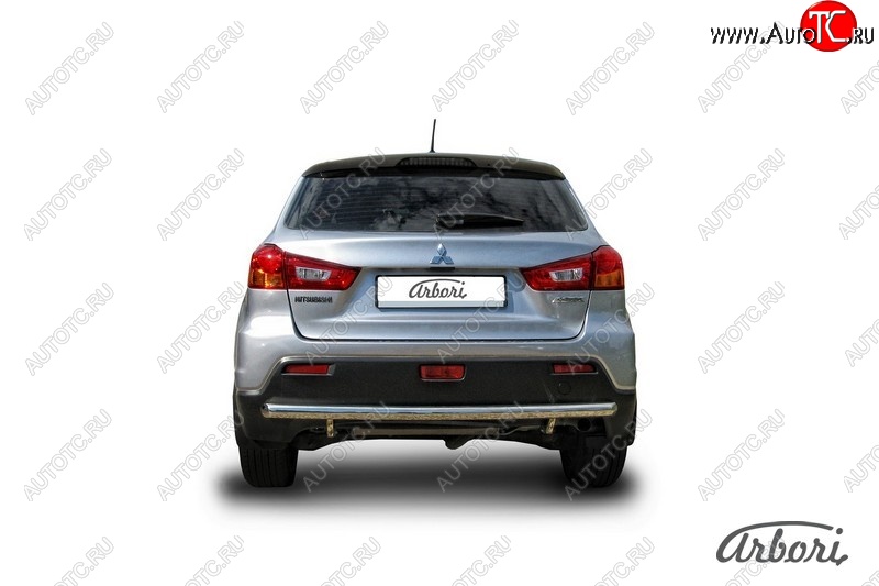 12 149 р. Защита заднего бампера Arbori (нержавейка, 1 труба d57 mm). Mitsubishi ASX дорестайлинг (2010-2012)  с доставкой в г. Керчь