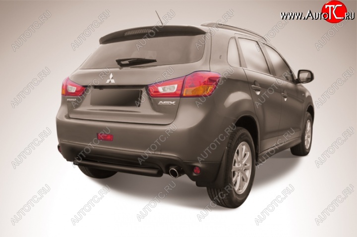 6 839 р. Защита заднего бампера Arbori (короткая, черная, 1 труба d76 mm). Mitsubishi ASX 1-ый рестайлинг (2013-2016)  с доставкой в г. Керчь