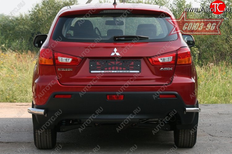 7 739 р. Защита заднего бампера из боковых уголков Souz-96 (d42) Mitsubishi ASX дорестайлинг (2010-2012)  с доставкой в г. Керчь
