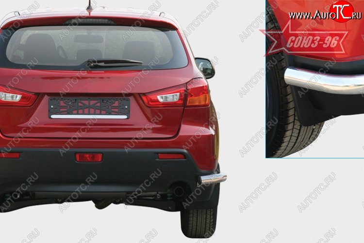 7 505 р. Защита заднего бампера Souz-96 из боковых уголков (d60) Mitsubishi ASX дорестайлинг (2010-2012)  с доставкой в г. Керчь