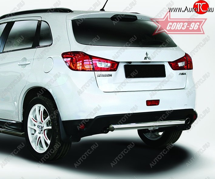 1 169 р. Овальная защита заднего бампера диаметром трубы 75 и 42 мм Souz-96 Mitsubishi ASX 1-ый рестайлинг (2013-2016)  с доставкой в г. Керчь