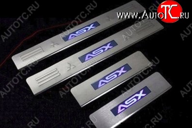 5 349 р. Накладки на порожки автомобиля СТ Mitsubishi ASX дорестайлинг (2010-2012)  с доставкой в г. Керчь