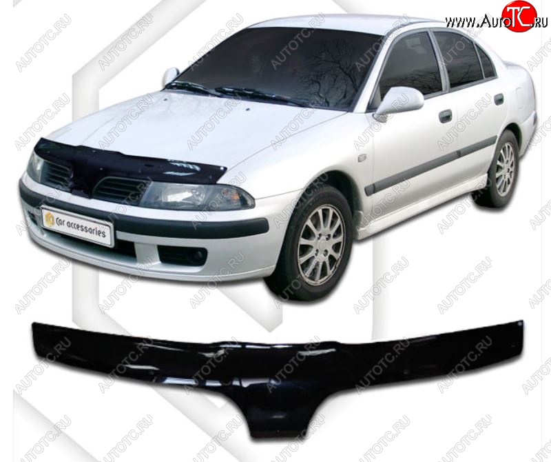 2 199 р. Дефлектор капота CA Plastic Mitsubishi Carisma (1999-2004) (Classic черный, Без надписи)  с доставкой в г. Керчь
