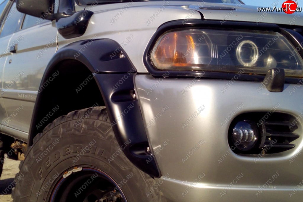 26 899 р. Накладки на колёсные арки RA (комплект)  Mitsubishi Challenger  K9-W (1996-2001) (Покрытие глянец (под окраску), Неокрашенные)  с доставкой в г. Керчь