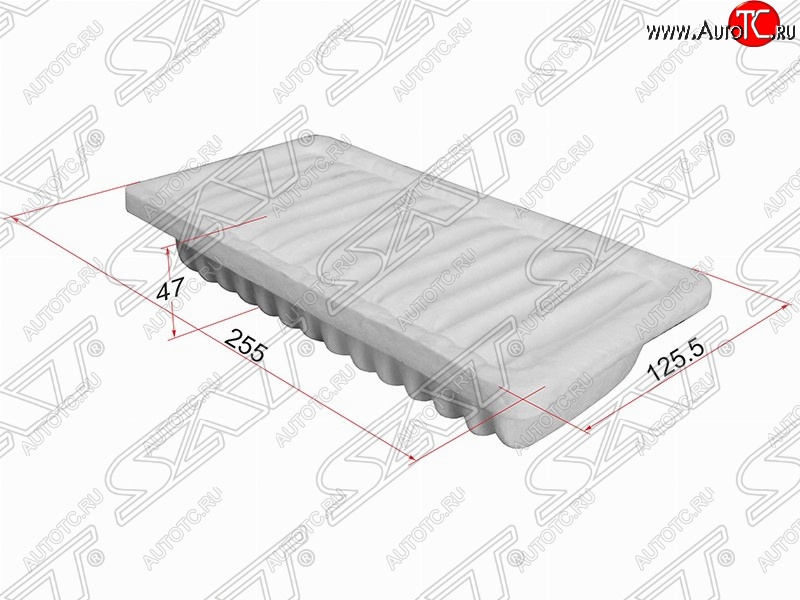 241 р. Фильтр воздушный двигателя SAT (255х125.5х47 mm)  Mitsubishi Colt ( Z20, Z30 хэтчбэк 3 дв.,  Z30) (2002-2009) дорестайлинг, хэтчбэк 5 дв. дорестайлинг  с доставкой в г. Керчь