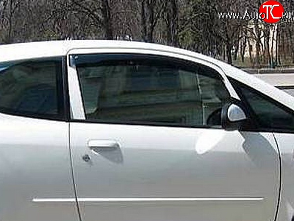 999 р. Комплект дефлекторов окон (ветровиков) 2 шт. 3 дв. (рестайлинг) Russtal Mitsubishi Colt Z20, Z30 хэтчбэк 3 дв. дорестайлинг (2002-2009)  с доставкой в г. Керчь