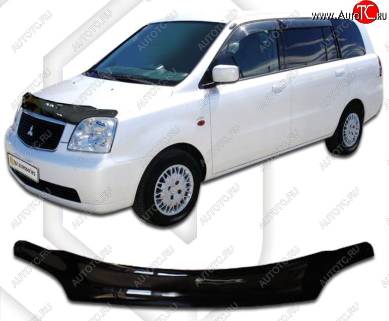 2 079 р. Дефлектор капота CA-Plastic  Mitsubishi Dion  CR6W,CR9W (2000-2002) дорестайлинг (Classic черный, Без надписи)  с доставкой в г. Керчь