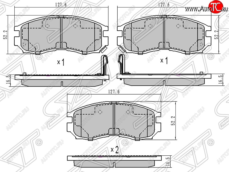 1 199 р. Колодки тормозные SAT (передние)  Mitsubishi Eclipse - Mirage  CJ,CK,CL,CM  с доставкой в г. Керчь