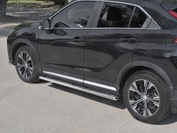 19 399 р. Пороги труба 120х60 овал с проступью Russtal Mitsubishi Eclipse Cross GK дорестайлинг (2017-2021)  с доставкой в г. Керчь. Увеличить фотографию 3