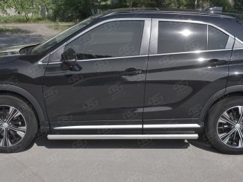 70 999 р. Пороги труба d63 Russtal Mitsubishi Eclipse Cross GK дорестайлинг (2017-2021) (Скошенные края)  с доставкой в г. Керчь. Увеличить фотографию 3