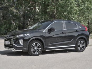 14 999 р. Защита переднего бампера (Ø42 мм, нержавейка) SLITKOFF  Mitsubishi Eclipse Cross  GK (2017-2021) дорестайлинг  с доставкой в г. Керчь. Увеличить фотографию 2