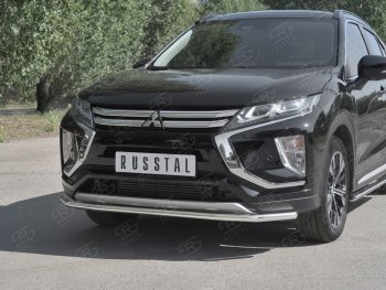 14 999 р. Защита переднего бампера (Ø42 мм, нержавейка) SLITKOFF  Mitsubishi Eclipse Cross  GK (2017-2021) дорестайлинг  с доставкой в г. Керчь. Увеличить фотографию 4