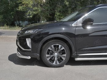 15 299 р. Защита переднего бампера (Ø63 мм, нержавейка) SLITKOFF  Mitsubishi Eclipse Cross  GK (2017-2021) дорестайлинг  с доставкой в г. Керчь. Увеличить фотографию 3