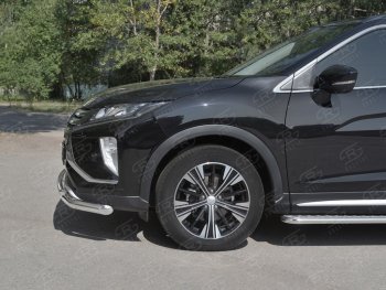 18 449 р. Защита переднего бампера (2 трубы Ø63 и 42 мм, нержавейка) SLITKOFF  Mitsubishi Eclipse Cross  GK (2017-2021) дорестайлинг  с доставкой в г. Керчь. Увеличить фотографию 3