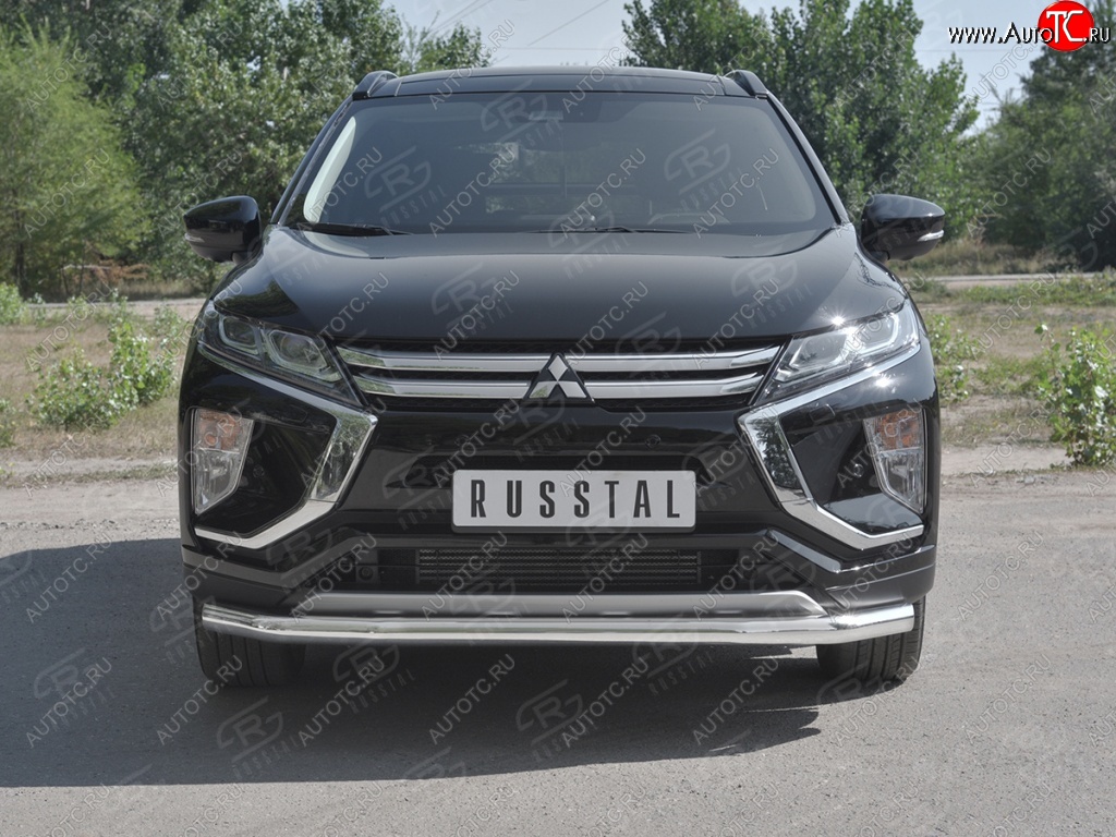 15 299 р. Защита переднего бампера (Ø63 мм, нержавейка) SLITKOFF  Mitsubishi Eclipse Cross  GK (2017-2021) дорестайлинг  с доставкой в г. Керчь