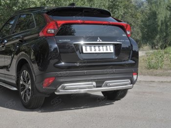 16 699 р. Защита заднего бампера (2 трубы Ø63 и 42 мм, нержавейка) SLITKOFF  Mitsubishi Eclipse Cross  GK (2017-2021) дорестайлинг  с доставкой в г. Керчь. Увеличить фотографию 4
