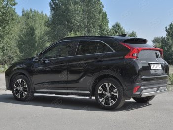 12 999 р. Защита заднего бампера (Ø75х42 мм, нержавейка) Russtal Mitsubishi Eclipse Cross GK дорестайлинг (2017-2021)  с доставкой в г. Керчь. Увеличить фотографию 2