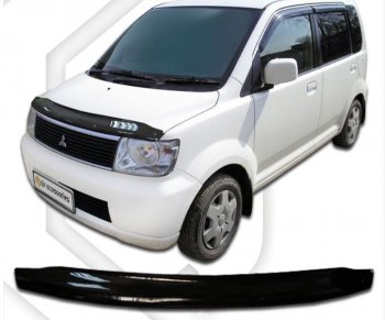 2 599 р. Дефлектор капота CA-Plastic Mitsubishi eK-Wagon H81W (2001-2006) (серия Classic черный)  с доставкой в г. Керчь. Увеличить фотографию 2