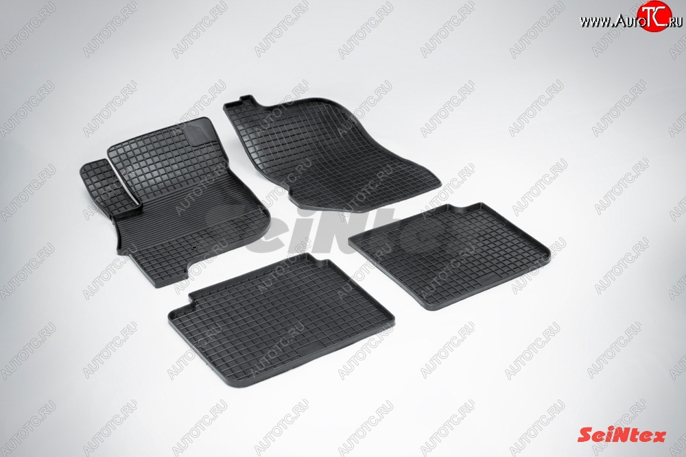 3 299 р. Износостойкие коврики в салон с рисунком Сетка SeiNtex Premium 4 шт. (резина) Mitsubishi Galant 9 седан (2004-2009)  с доставкой в г. Керчь