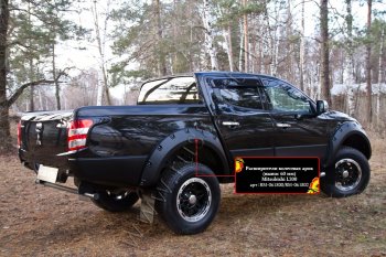 27 549 р. Расширители колесных арок RA (60 мм, комплект)  Mitsubishi L200  5 KK,KL (2015-2019) дорестайлинг (Поверхность глянец (под покраску), Неокрашенные)  с доставкой в г. Керчь. Увеличить фотографию 5