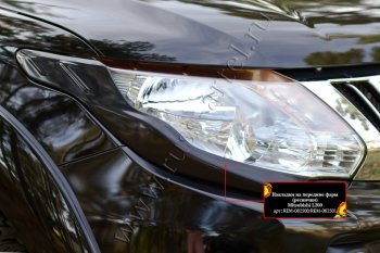 1 839 р. Накладки на фары (реснички) RA  Mitsubishi L200  5 KK,KL (2015-2019) дорестайлинг (Неокрашенные)  с доставкой в г. Керчь. Увеличить фотографию 3