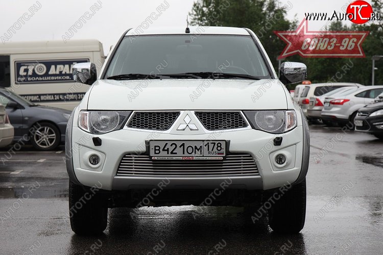 5 129 р. Декоративный элемент воздухозаборника Souz-96 (d10) Mitsubishi L200 5 KK,KL дорестайлинг (2015-2019)  с доставкой в г. Керчь