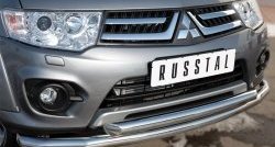 18 799 р. Защита переднего бампера (2 трубыØ63 мм, нержавейка) SLITKOFF  Mitsubishi L200  5 KK,KL (2015-2019) дорестайлинг  с доставкой в г. Керчь. Увеличить фотографию 2