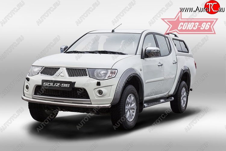 10 394 р. Защита переднего бампера одинарная Souz-96 (d60). Mitsubishi L200 5 KK,KL дорестайлинг (2015-2019)  с доставкой в г. Керчь