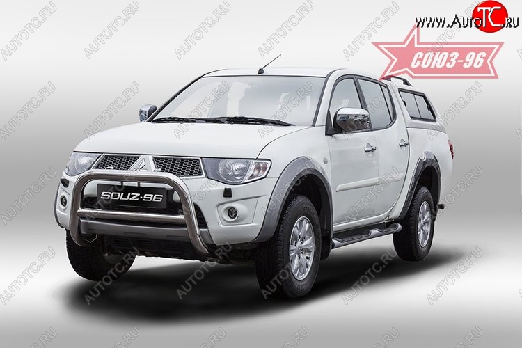 14 264 р. Защита переднего бампера Souz-96 (d76/60) Mitsubishi L200 5 KK,KL дорестайлинг (2015-2019)  с доставкой в г. Керчь