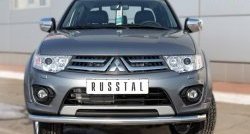 15 549 р. Одинарная защита переднего бампера диаметром 63 мм SLITKOFF Mitsubishi L200 5 KK,KL дорестайлинг (2015-2019)  с доставкой в г. Керчь. Увеличить фотографию 2