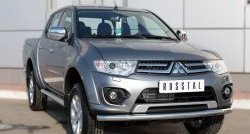 15 549 р. Одинарная защита переднего бампера диаметром 63 мм SLITKOFF Mitsubishi L200 5 KK,KL дорестайлинг (2015-2019)  с доставкой в г. Керчь. Увеличить фотографию 4
