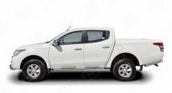 77 999 р. Защита порогов из круглой трубы диаметром 76 мм (рестайлинг) Russtal Mitsubishi L200 5 KK,KL дорестайлинг (2015-2019) (Защита порогов с со скосами на торцах (вариант 1))  с доставкой в г. Керчь. Увеличить фотографию 3