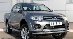 32 849 р. Широкая защита порогов SLITKOFF  Mitsubishi L200  5 KK,KL (2015-2019) дорестайлинг  с доставкой в г. Керчь. Увеличить фотографию 4