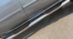 83 999 р. Защита порогов с пластиковыми вставками для ног из круглой трубы диаметром 76 мм Russtal Mitsubishi L200 5 KK,KL дорестайлинг (2015-2019) (Защита порогов с со скосами на торцах (вариант 1))  с доставкой в г. Керчь. Увеличить фотографию 5