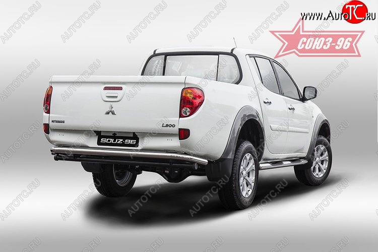 9 809 р. Одинарная защита заднего бампера d60 Souz-96 Mitsubishi L200 5 KK,KL дорестайлинг (2015-2019)  с доставкой в г. Керчь