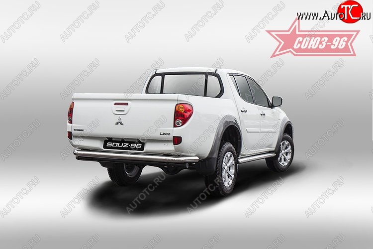 12 734 р. Одинарная защита заднего бампера с диаметром трубы 76 мм Souz-96 Mitsubishi L200 5 KK,KL дорестайлинг (2015-2019)  с доставкой в г. Керчь