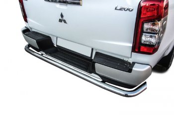 14 499 р. Защита заднего бампера Slitkoff (Ø 57 мм, с бампером)  Mitsubishi L200  5 KK,KL (2018-2022) рестайлинг (Нержавеющая сталь)  с доставкой в г. Керчь. Увеличить фотографию 2