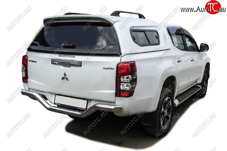 17 399 р. Защита заднего бампера Slitkoff (Ø 76 мм, без бампера)  Mitsubishi L200  5 KK,KL (2018-2022) рестайлинг (Нержавеющая сталь)  с доставкой в г. Керчь